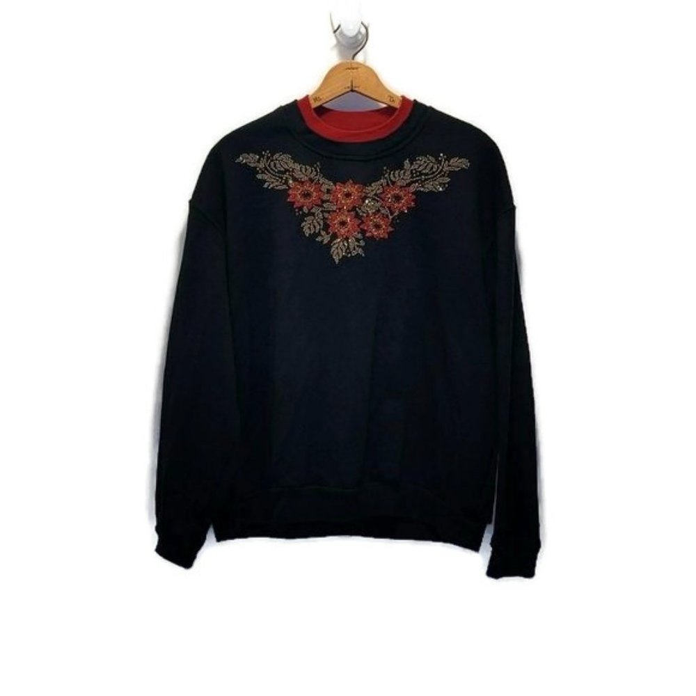 Top Stitch by Morning Sun Women's Size 2XL Christmas Holiday Design Sweat Shirt - Picture 1 of 10